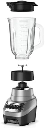 BLACK+DECKER PowerCrush Countertop Blender, BL1230SG, 6-Cup Glass Jar, 4 Speed Settings, Dishwasher Safe, 700W Motor - Image 3