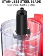 1.5-Cup One-Touch Electric Food Chopper, 100W Mini Food Processor Meat Grinder, Mix, Chop, Mince and Blend Vegetables, Fruits, Nuts, Meats, Stainless Steel Blade (Red) - Image 5