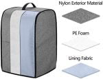 Yarwo Food Processor Dust Cover with Pockets and Top Handle, Compatible with Hamilton Beach, Cuisinart 11-14 Cup Food Processor, Gray with Arrow (Cover Only, Patent Pending) - Image 6