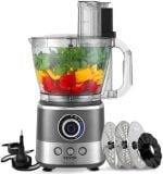 VEVOR Food Processor, 14 Cup Electric Vegetable Chopper with 3 Auto-iQ Presets, 650W Multi-Speed Adjustment, 3 In 1 Feed Chute & Pusher, Chop, Mix, Slicing, Puree, Kneading Dough, 7 Pcs Blade & Discs - Image 2