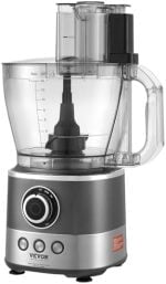 VEVOR Food Processor, 14 Cup Electric Vegetable Chopper with 3 Auto-iQ Presets, 650W Multi-Speed Adjustment, 3 In 1 Feed Chute & Pusher, Chop, Mix, Slicing, Puree, Kneading Dough, 7 Pcs Blade & Discs - Image 10