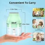 Electric Garlic Chopper, Tulevik 250ML Mini Portable Veggie Chopper, USB Rechargeable Garlic Grinder With Spoons and Brushes, Wireless Small Food Processor for Ginger, Chili, Meat, etc (Green) - Image 5