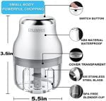 Electric Garlic Chopper, 250ML Mini Portable Veggie Chopper, Garlic Grinder Masher Onion Chopper, Blender to Vegetable, Wireless Food Processor for Ginger, Chili, Fruit, Meat, etc - Image 7