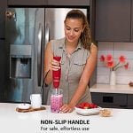 OVENTE Immersion Electric Hand Blender 300 Watt Power 2 Mix Speed with Stainless Steel Blades, Handheld Stick Mixer Set with Egg Whisk Attachment Mixing Beaker and BPA-Free Food Chopper, Red HS565R - Image 5