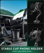 Car Cup Holder Phone Mount: Universal Auto Cell Phone Stand with Drink Expand Cup Holder for Truck | SUV | Automobile Compatible with iPhone & Samsung and Other Android Smartphone - Image 7