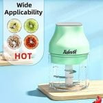 Electric Garlic Chopper, Tulevik 250ML Mini Portable Veggie Chopper, USB Rechargeable Garlic Grinder With Spoons and Brushes, Wireless Small Food Processor for Ginger, Chili, Meat, etc (Green) - Image 4
