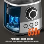 VEVOR Food Processor, 14 Cup Electric Vegetable Chopper with 3 Auto-iQ Presets, 650W Multi-Speed Adjustment, 3 In 1 Feed Chute & Pusher, Chop, Mix, Slicing, Puree, Kneading Dough, 7 Pcs Blade & Discs - Image 5