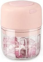 AYOTEE Cordless Electric Small Food Processor, Mini Food Chopper For Garlic Veggie Vegetables Fruit, Salad Mincing & Puree, Kitchen, 1 Cup 250ML, BPA free, Pink - Image 2