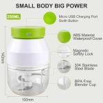 Electric Garlic Chopper 270ML Mini Portable Vegetable Chopper, Wireless Food Processor Garlic Mincer for Onion Ginger Chili Fruit Meat - Image 4