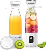 Portable Blender, 300W Personal Blender for Shakes and Smoothies High Speed Ice Blender for Kitchen 6000mAh Cordless Travel Mini Blender Bravo 20oz Cup to go (White, Basic Version) - Image 2