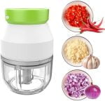 Electric Garlic Chopper 270ML Mini Portable Vegetable Chopper, Wireless Food Processor Garlic Mincer for Onion Ginger Chili Fruit Meat - Image 2