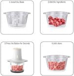 Food Processor, Electric Food Chopper with 2 Bowls (8 Cup glass+8 Cup stainless steel), with 2 Sets Blades, for Milling Meat, Vegetables, Dumpling Making and Baby Food - Image 7