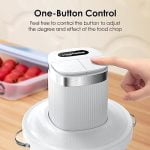 Food Processors,VASTELLE Electric Food Chopper with Bi-Level Blades, Meat Grinder and Vegetable Chopper for Baby Food, Meat, Onion, Nuts, 8 Cup BPA-free Glass Bowl, 2 Speed, White - Image 7