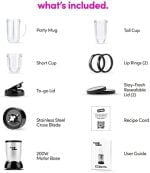 Magic Bullet Blender, Small, Silver, 11 Piece Set - Image 9