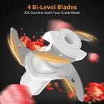 Mini Food Processor with 2.5 Cup Glass Bowl, Acekool Small Electric Food Chopper for Vegetables Meat Fruits Nuts Puree - 300W 2 Speed Kitchen Food Processor With Sharp Blades - Image 5