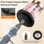 Powerful Electric Food Processor, Blender for Shakes and Smoothies, 8 Cup Meat Grinder & Veggie Chopper, 6 Bi-Level Blades for Baby Food, Meats, Salad, Grains and Nuts, 3 Speeds, 400W - Image 5