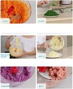 Multi-Functional Manual Food Processor,8 Cup Hand-powered Crank Chopper,Mincer Blender with Clear Container,for Vegetables Meat Fruits Nuts Herbs Onions (Without Base) - Image 8