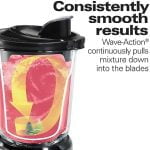 Hamilton Beach Wave Crusher Blender For Shakes and Smoothies With 40 Oz Glass Jar and 14 Functions, Ice Sabre Blades & 700 Watts for Consistently Smooth Results, Black + Stainless Steel (54221) - Image 4