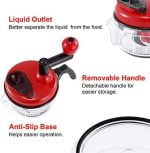 Geedel Hand Food Chopper, Quick Manual Vegetable Processor, Easy To Clean Rotary Dicer Mincer Mixer Blender for Onion, Garlic, Salad, Salsa, Nuts, Meat, Fruit, Ice, etc - Image 7