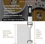 Immersion Stick Hand Blender - Variable Speeds & Turbo Function, 800W Powerful Motor, For Shakes & Smoothies, Baby Food & Soup, Whisk, 800ml Beaker, 500ml Chopper Bowl, For Home Use - Image 6