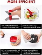 Manual Food Processor Vegetable Chopper, Geedel Pull Cutter with String for Veggies, Fruits, Salad, Onion, Ginger, Nuts, Herbs, etc, 2 Cup(500ml), Red - Image 7