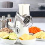 Rotary Cheese Grater Cheese Shredder - Round Mandoline Slicer Vegetable Slicer Walnuts Grinder with Strong-Hold Suction Cup Base and Cleaning Brush - Image 9